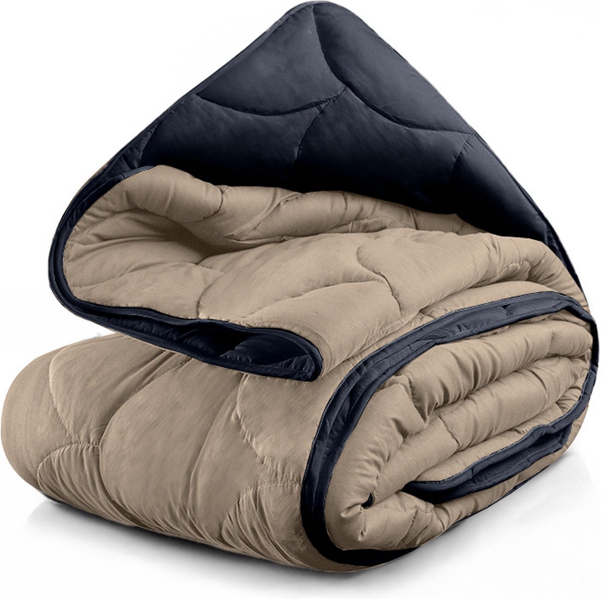 Lazy Dekbed Zonder Overtrek - Double Face - Antraciet / Taupe