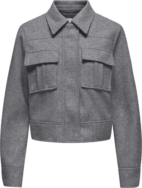 ONLY ONLNANCY LIFE SHORT CARGO JACKET Veste CC OTW pour femme - Gris Medium mélangé