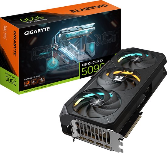 Gigabyte NVIDIA GeForce RTX 5090 GAMING OC 32G - Videokaart - 32GB - GDDR7 - PCIe 5.0 - 1x HDMI 2.1 - 3x DisplayPort 2.1