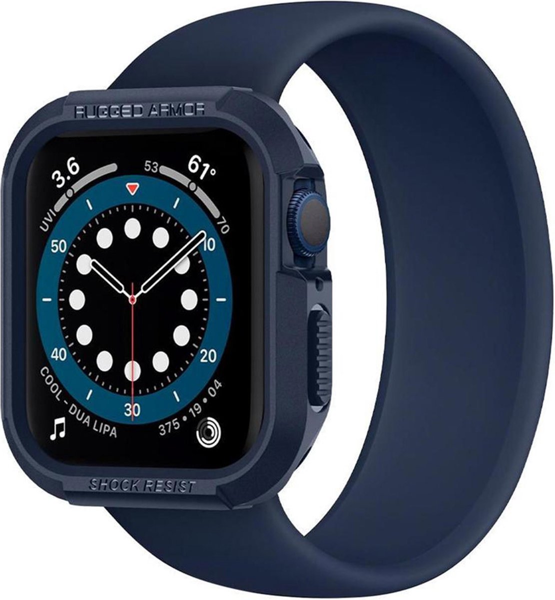 Spigen Rugged Armor - Apple Watch 45MM / 44MM Hoesje - Full Protect - Blauw
