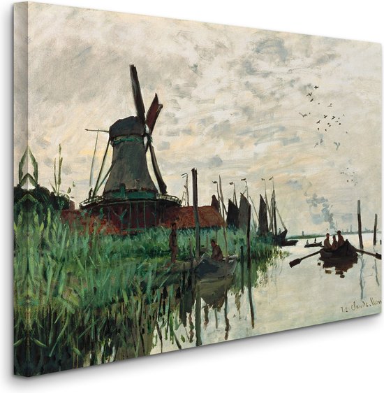 Claude Monet - Moulin à vent et Boats près de Zaandam - Moulin à vent ...