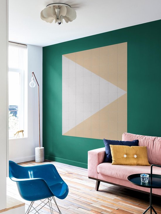 IXXI Color blocking - Gris Beige, Allon Dery - 80 x 100 cm - Support d'accrochage gratuit - Grande Décoration murale et posters - Graphisme, Abstrait,