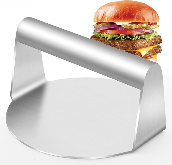 PROVERVEO Smash Burger de Acero Inoxidable Recetario de Hamburguesas | Prensa Hamburguesas | Smasher Redonda | Aplastador Profesional Antiadherente | Burger Press