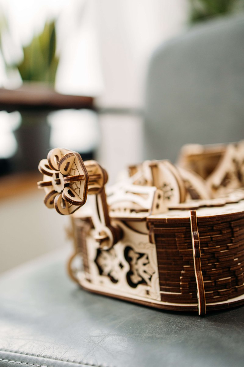 Wood Trick – Modelbouw 3D houten puzzel – de Lier - Lyra da Vinci – 227 stuks - Geen lijm noch verf nodig! — afbeelding 5