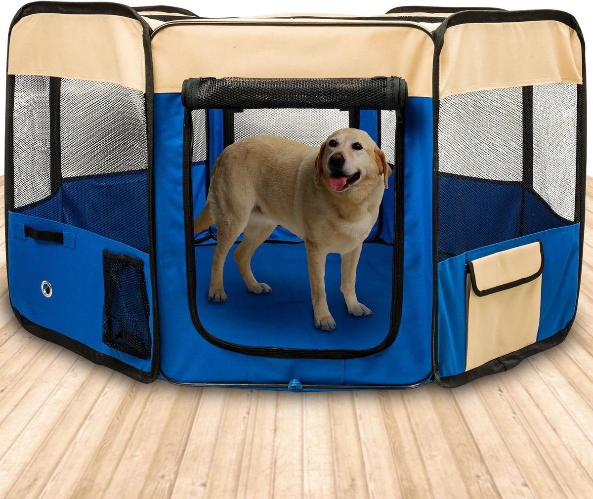 Draagbare Puppybox - Opvouwbaar voor Huisdieren - 1 stuk - Blauw - Stof - 49"x49"x23"