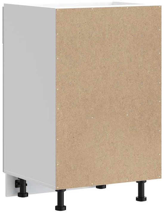 vidaXL Meuble bas de Cuisine Kalmar - Blanc brillant - 50x46x81,5 cm Meuble bas de cuisine - Meuble bas de cuisine en bois - Rangement de Cuisine - Meubles de cuisine - Série Kalmar