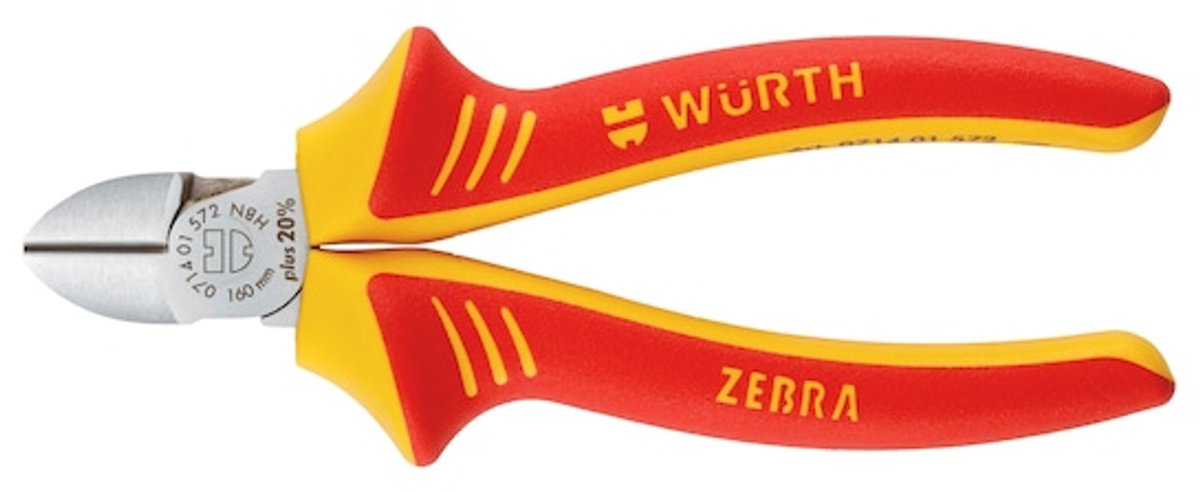 Wurth - VDE-zijkniptang DIN ISO5749 IEC60900 - VDE-zijkniptang, DIN ISO 5749 IEC 60900