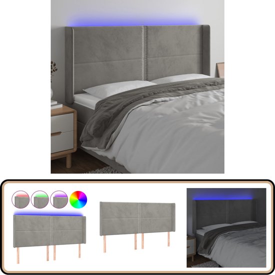 Boxspring met matras fluweel lichtgrijs 140x190 cm kopen