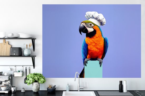 Muurstickers - Sticker Folie - Papegaai - Koksmuts - Vogel - Leuk - 160x120 cm - Plakfolie - Muurstickers Kinderkamer - Zelfklevend Behang XXL - Zelfklevend behangpapier - Stickerfolie