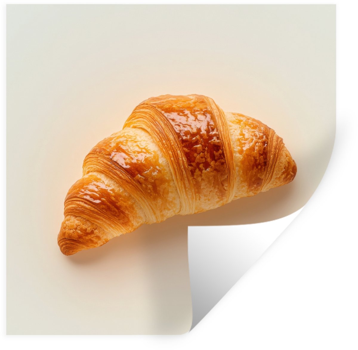 Muurstickers - Sticker Folie - Croissant - Brood - Beige - 120x120 cm - Plakfolie - Muurst