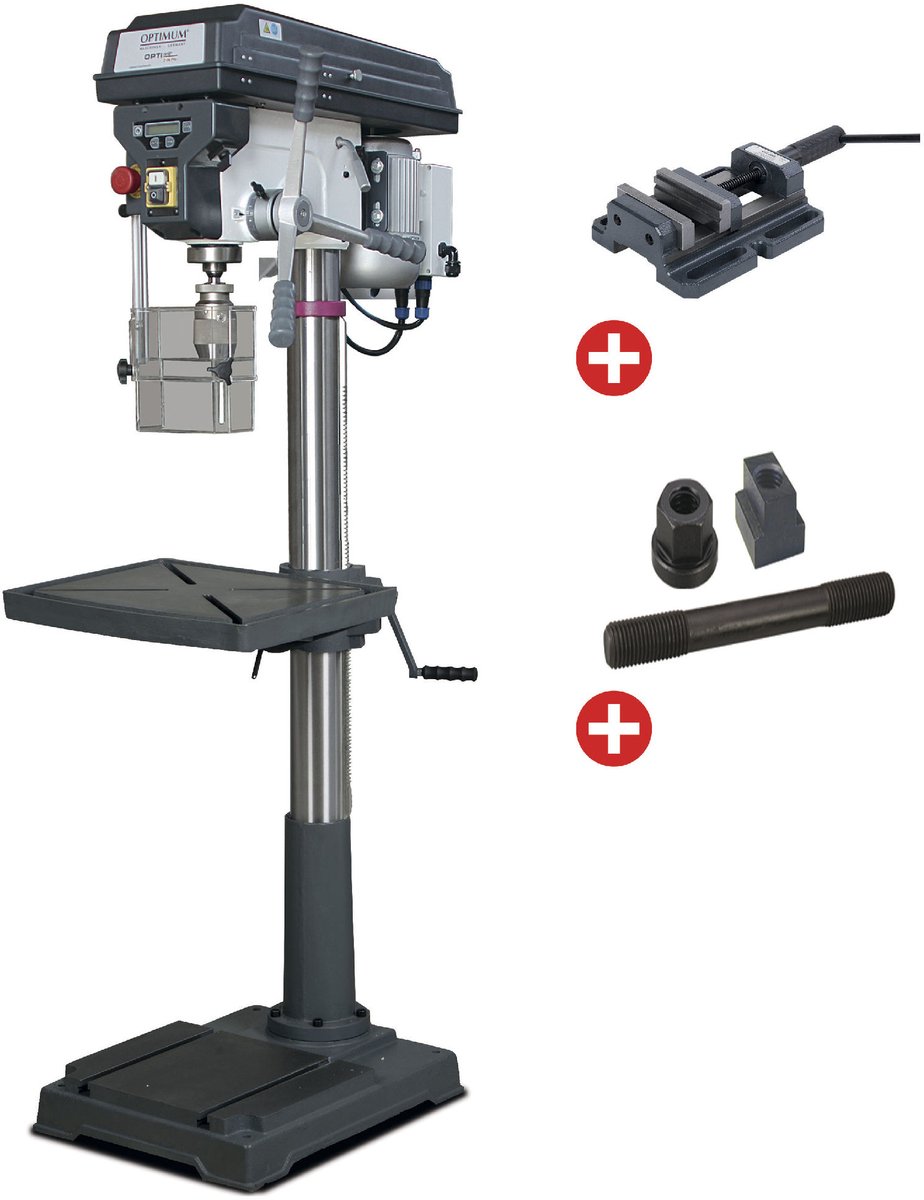 Kolomboormachine boren tot ø 30 mm opname MK4 1,1 kW 230V 9 snelheden + boorklem + set spanbouten Optidrill