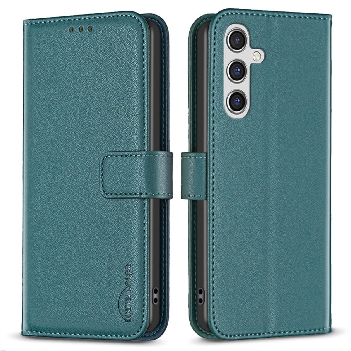 BINFEN Hoesje - Geschikt voor Samsung Galaxy A56 Hoesje - BINFEN Book Case - Groen