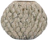 DK Design Bloemenvaas Inga Jada - plat model - groen - 24 x 10 cm - moderne vaas - schub motief
