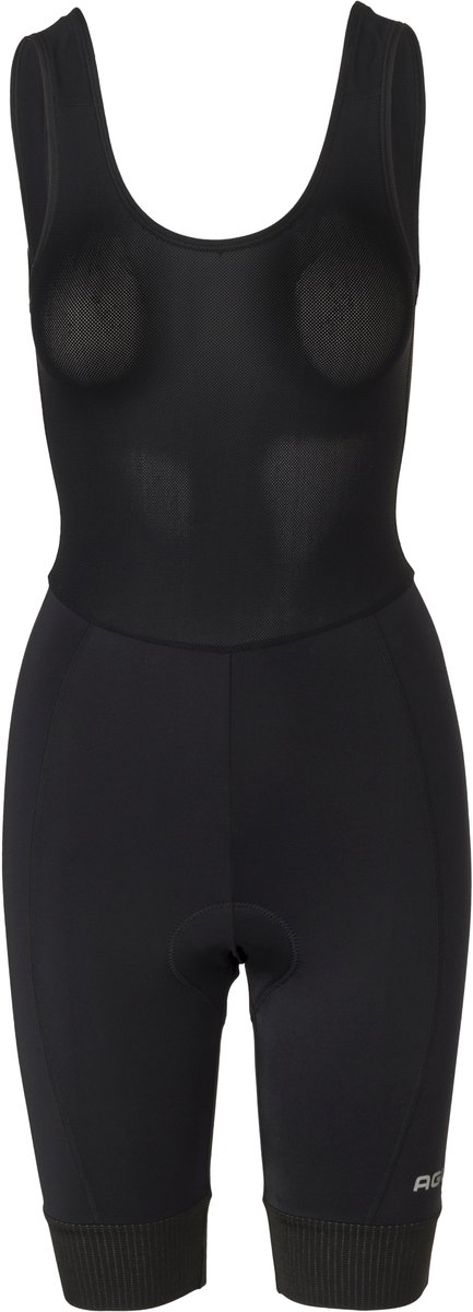 AGU Essential - Bibshort - Fietsbroek - Wielrenbroek - Dames - M - Zwart - Comfort mesh bretels - Elastische manchetten - Reflecterende details