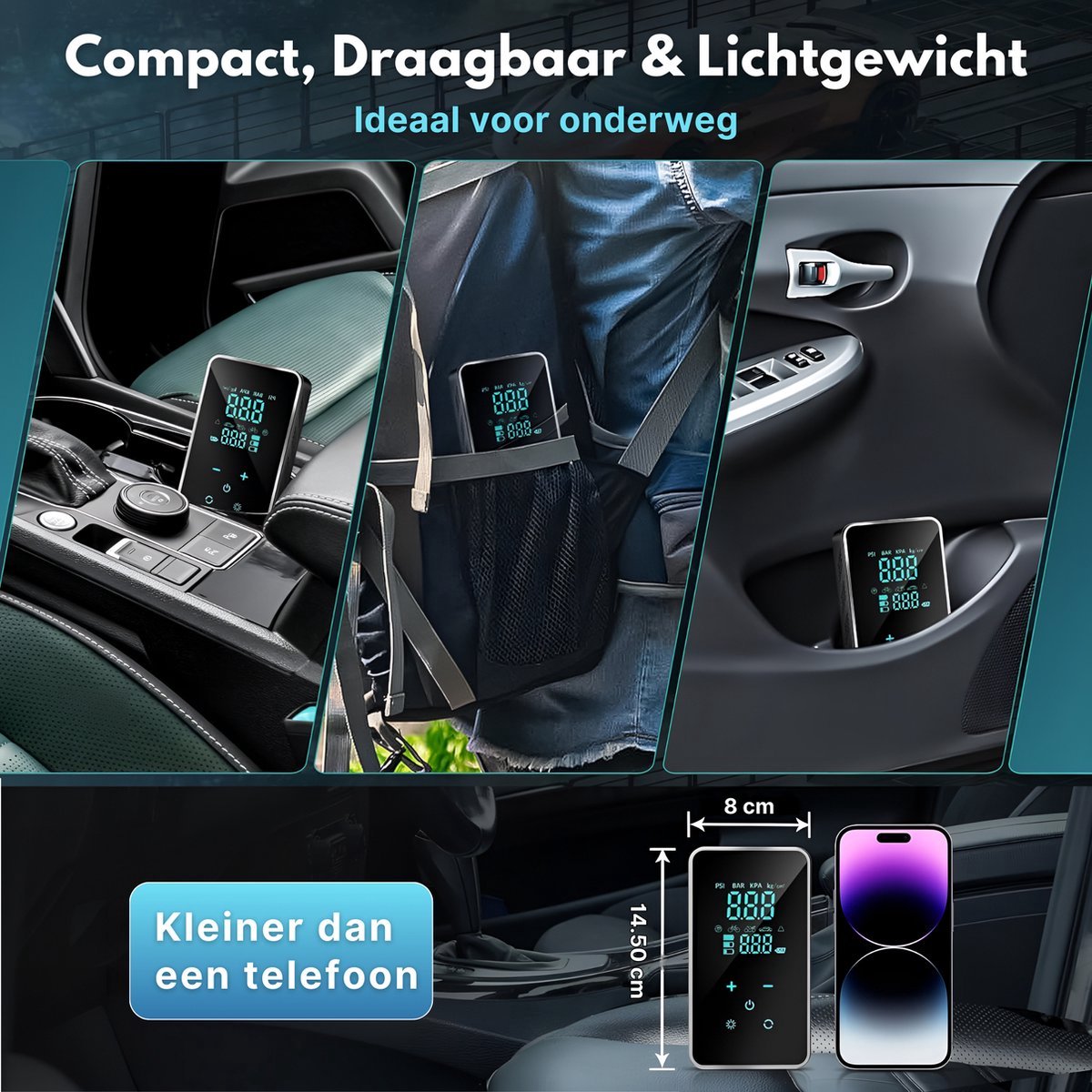 Draagbare Luchtcompressor - 6-in-1 Pomp thumbnail 3