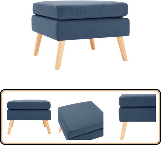 Foto: Vidaxl voetenbank blauw stof modern design voetbank voetenbank relaxstoel lounge meubilair salonmeubelen