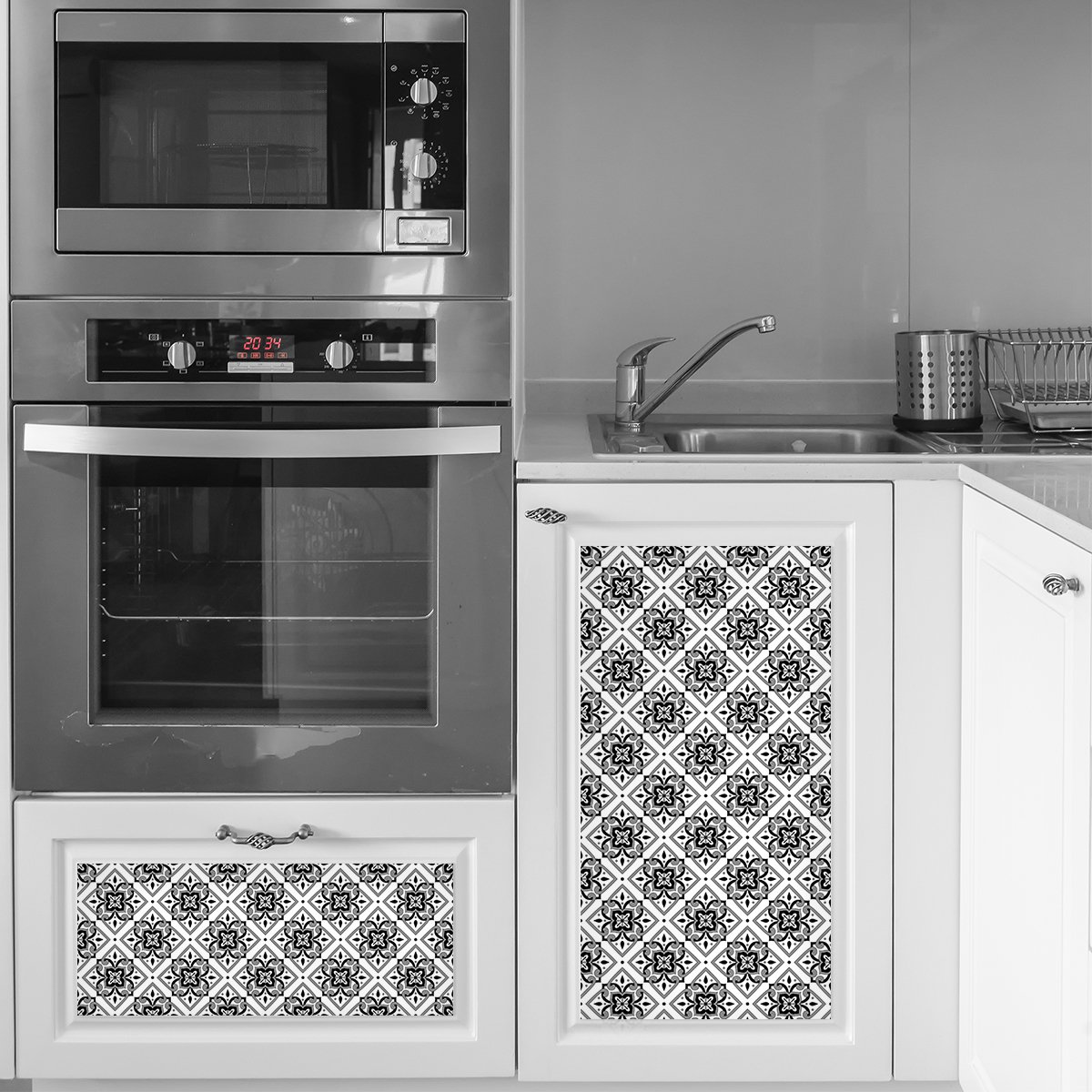 Ambiance Sticker Muurstickers - Zelfklevende tegelmuurstickers voor keuken en badkamer - 24 FRAGA MEUBEL-TEGELSTICKERS - 24 stickers 20x20cm Multi color