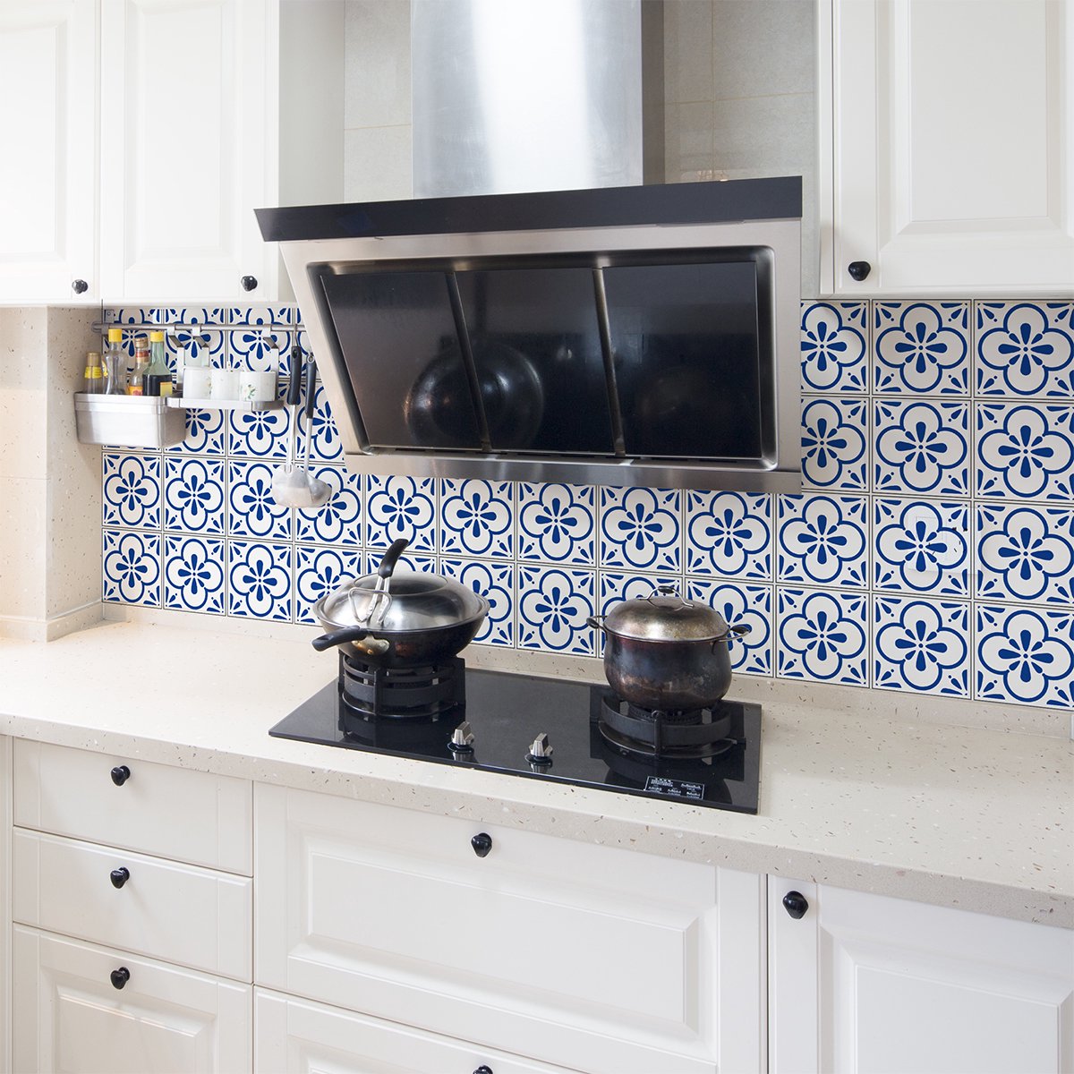 Ambiance Sticker Zelfklevende tegelmuurstickers voor keuken en badkamer - 24 Azulejos Teva tegelstickers - 24 stickers 15x15cm Multi color