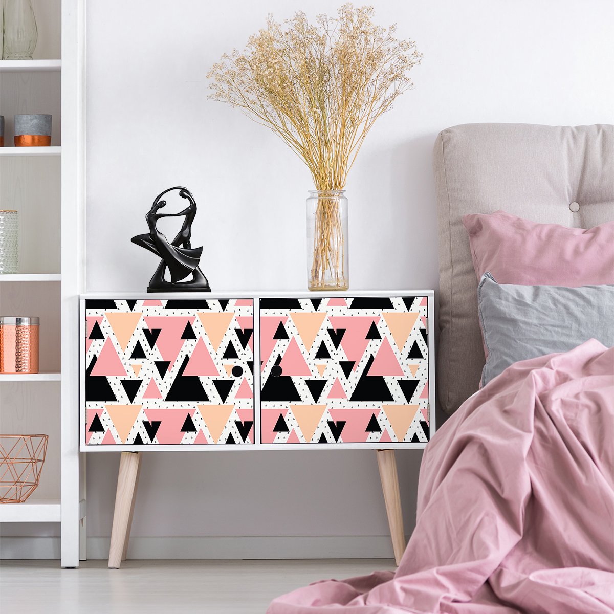 Ambiance Sticker Scandinavische meubelsticker, ontwerp van een kachel, 60 x 90 cm Multi color