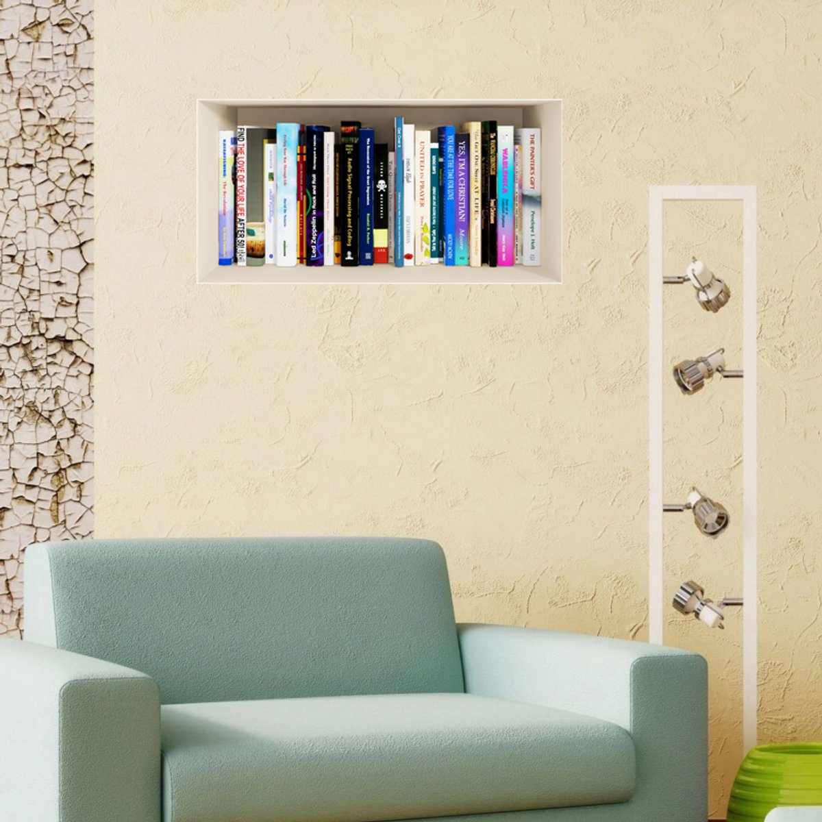 Ambiance Sticker Boeksticker met 3D-effect, deel 1, 30 x 90 cm Multi color
