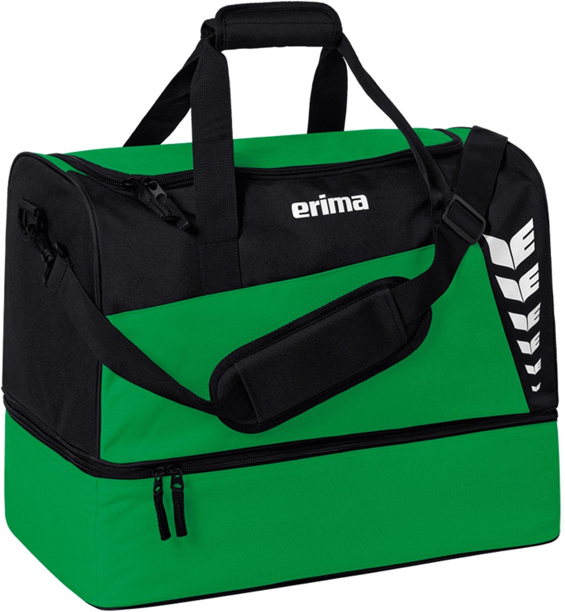 Erima Six Wings (Large) Sporttas Met Bodemvak - Smaragd / Zwart | Maat: L