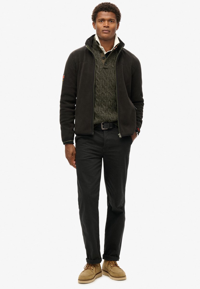 Superdry Active fleece met volledige rits Heren Truien Zwart