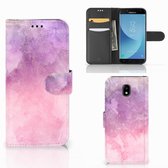 Geschikt voor Samsung Galaxy A30 Hoesje Pink Purple Paint