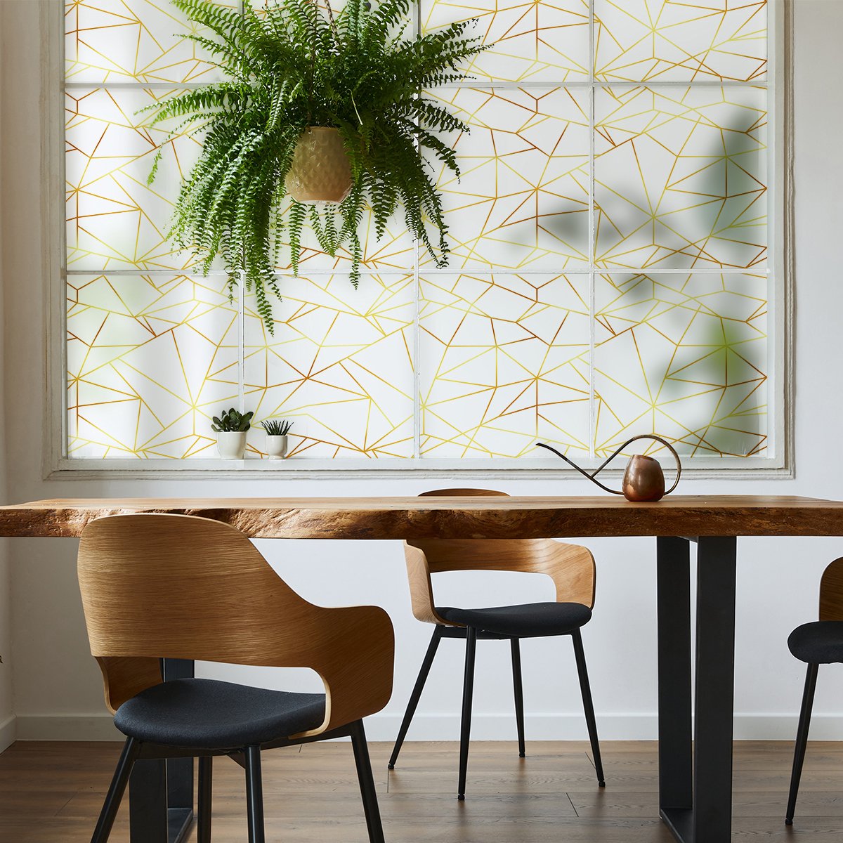 Privacy raamfolie - Decoratief geometrisch patroon - Stickers voor ramen en douchedeuren -