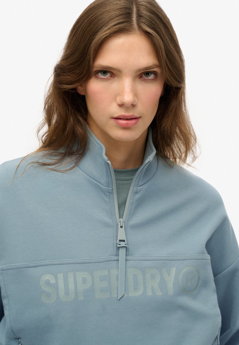 Superdry Active Tech Logo Relaxed Halfzip Sweater Dames Truien Blauw