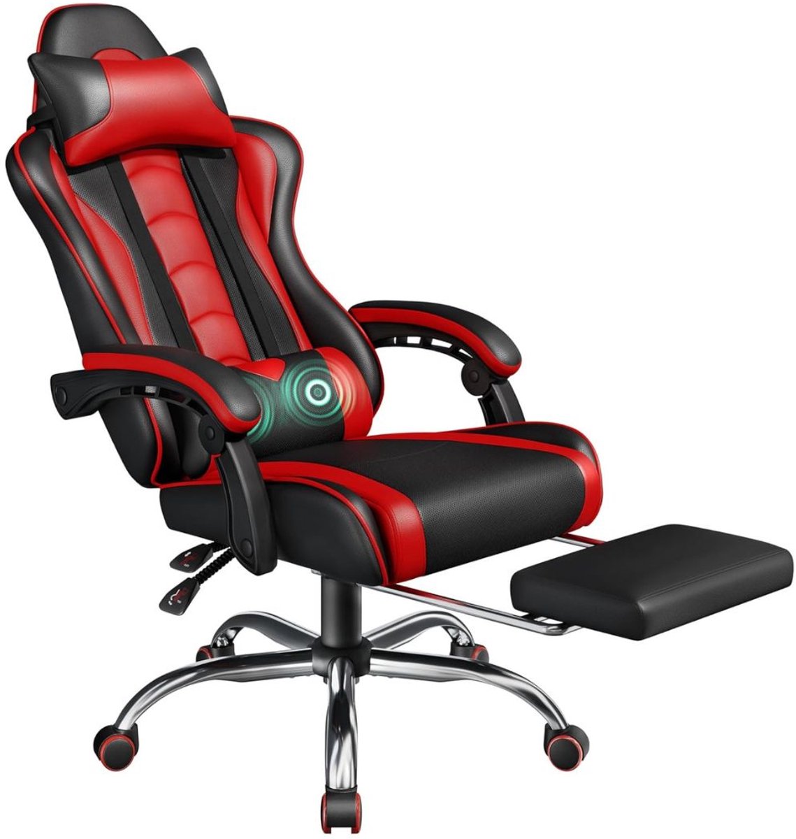 Zylo® Gaming Stoel met Massagefunctie en Voetsteun - Rood - Zylo® - €239,95
