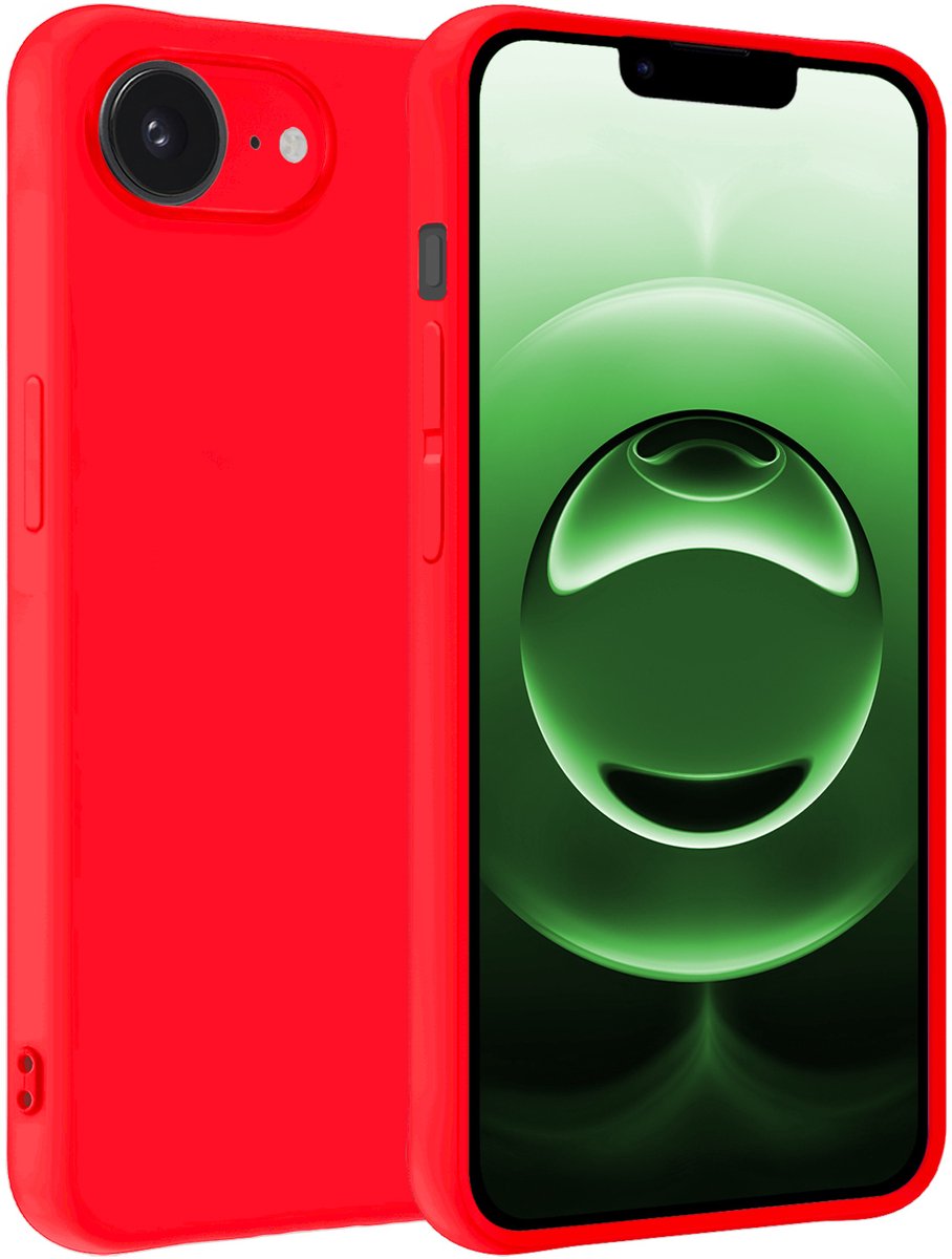 Hoesje Geschikt voor Apple iPhone 16e - Sterk & Shockproof - Hoes Cover - Siliconen Case - Rood