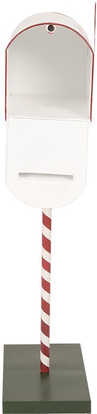 Clayre & Eef Décoration de Noël Boîte aux lettres 19x33x92 cm Blanc Rouge Métal