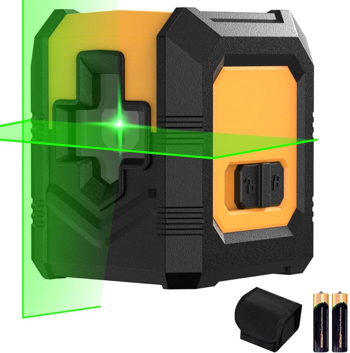 VELTRR® Kruislijnlaser - Lijnlaser - Bouwlaser Waterpas - Zwart met Geel