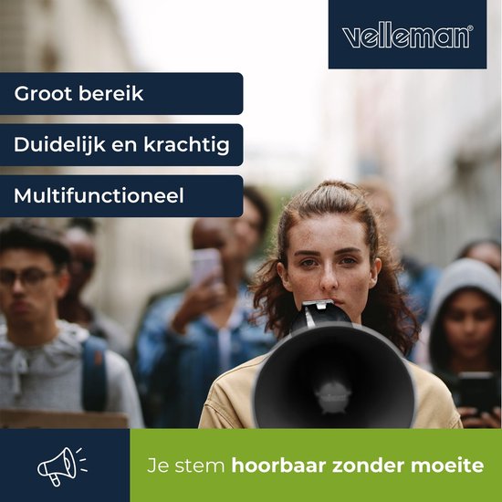 Niet meer leverbaar - LTC MEGA50W, 50W Megafoon met Sirene, Recorder en