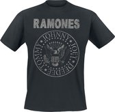 T-shirt Vintage noir « Hey Ho Let's Go » des Ramones, taille L , en Katoen . Produits dérivés du groupe.