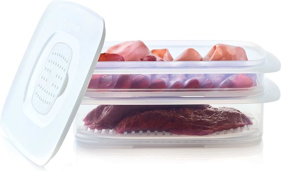 Critque Stackable Tupperware Tupperware Cool Stackable - Vleeswaren bakjes set van 2 - 790 ml & 1,5 ...