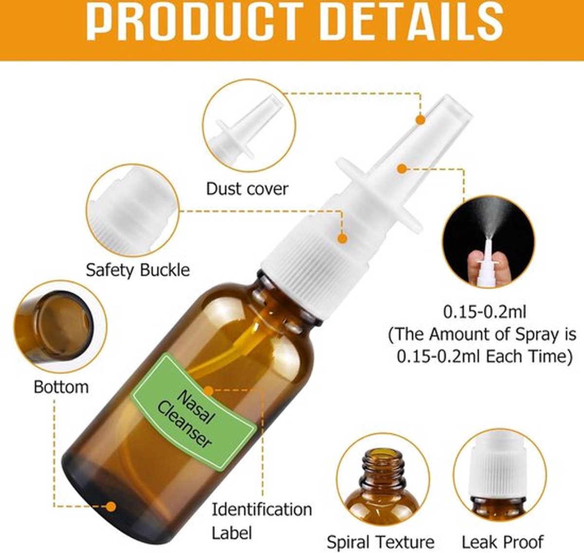 8 lege glazen neussprayflessen - 30 ml - Herbruikbaar voor parfum, oliën 8 lege glazen neussprayflessen - 30 ml - Herbruikbaar voor parfum, oliën