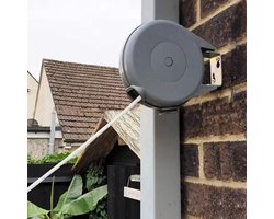 CHPN - Uittrekbare waslijn - Drooglijn voor aan de Muur - Waslijn - Oprolbare Waslijndraad Box - Automatische Uittrekbare Wand Drooglijn - Buiten - 12 Meter