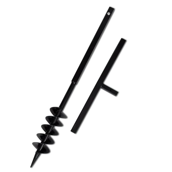 Grondboor met handvat 180 mm en verlengstukken 13 m (staal