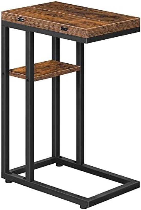 C-vormige bijzettafel voor woonkamer en kantoor - industriële stijl met