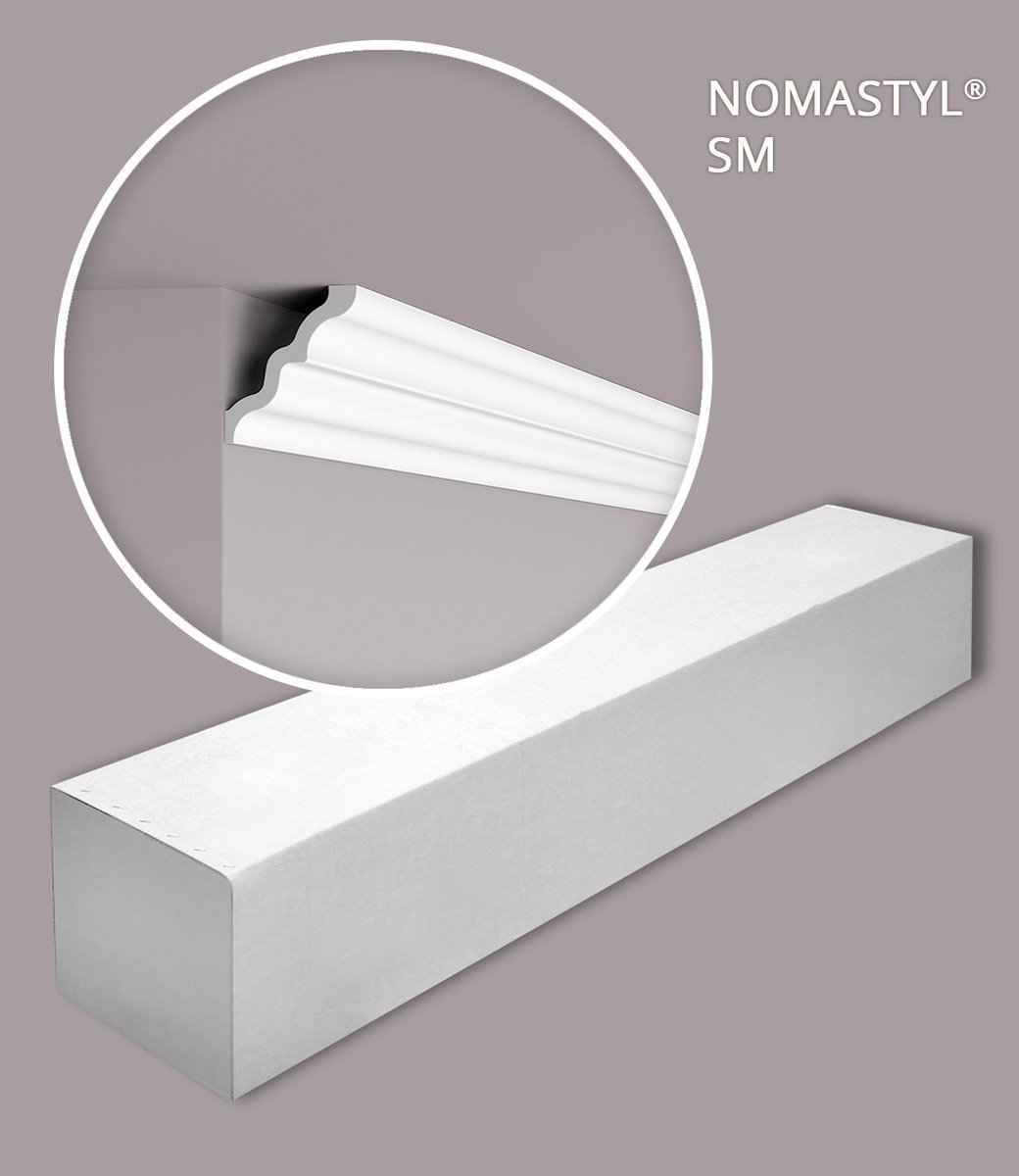 NMC SM-box-10 NOMASTYL Noel Marquet 1 doos 10 stukken Kroonlijst modern design wit | 20 m