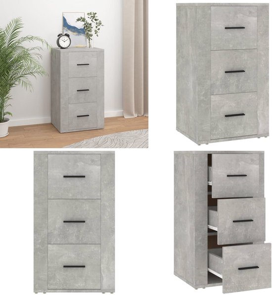 vidaXL Buffet 40x33x70 cm Bois d'ingénierie Béton Gris - Buffet - Commodes - Armoire - Armoire murale