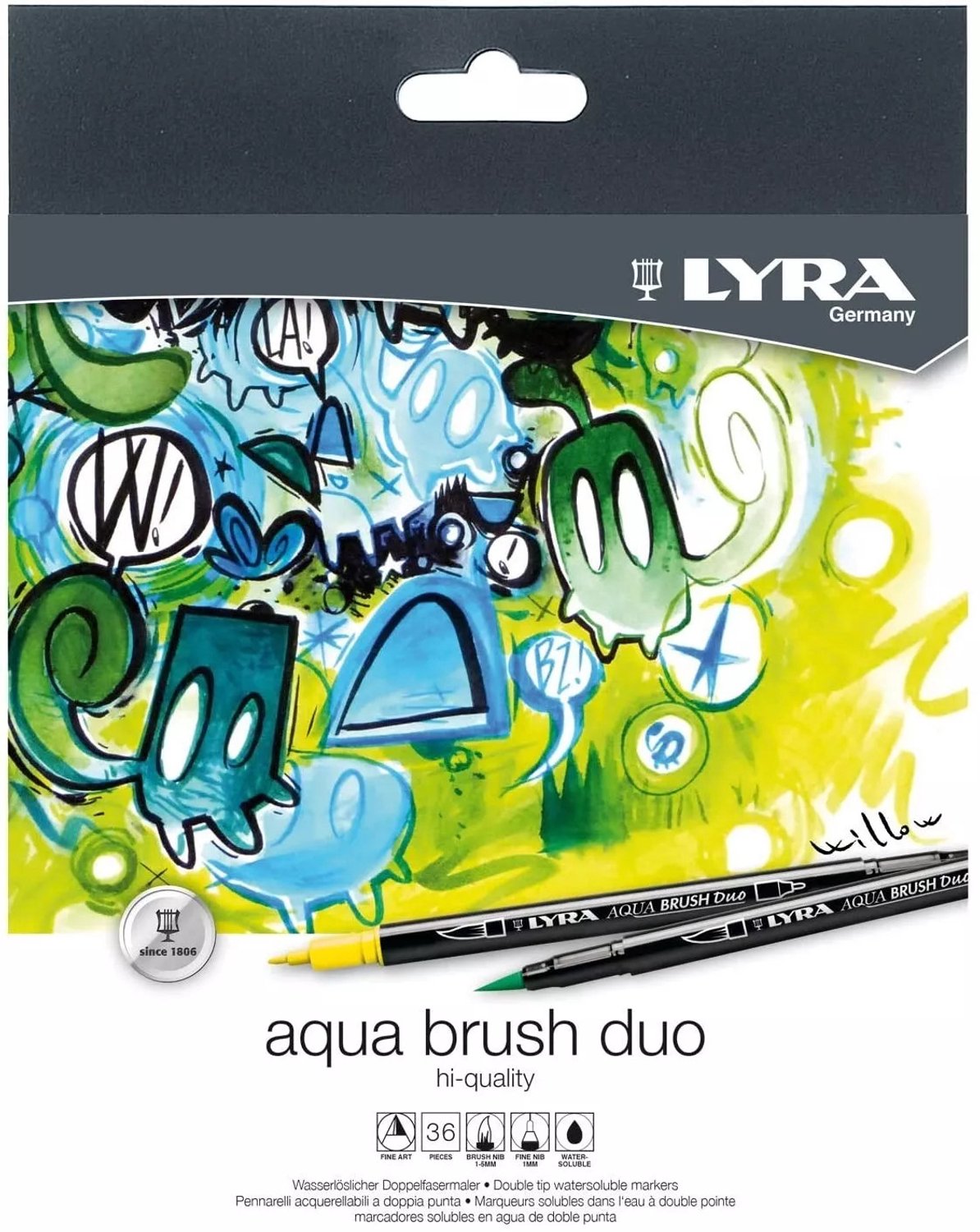 Lyra Aqua Brush Duo viltstift Verschillende kleuren 36 stuk(s)