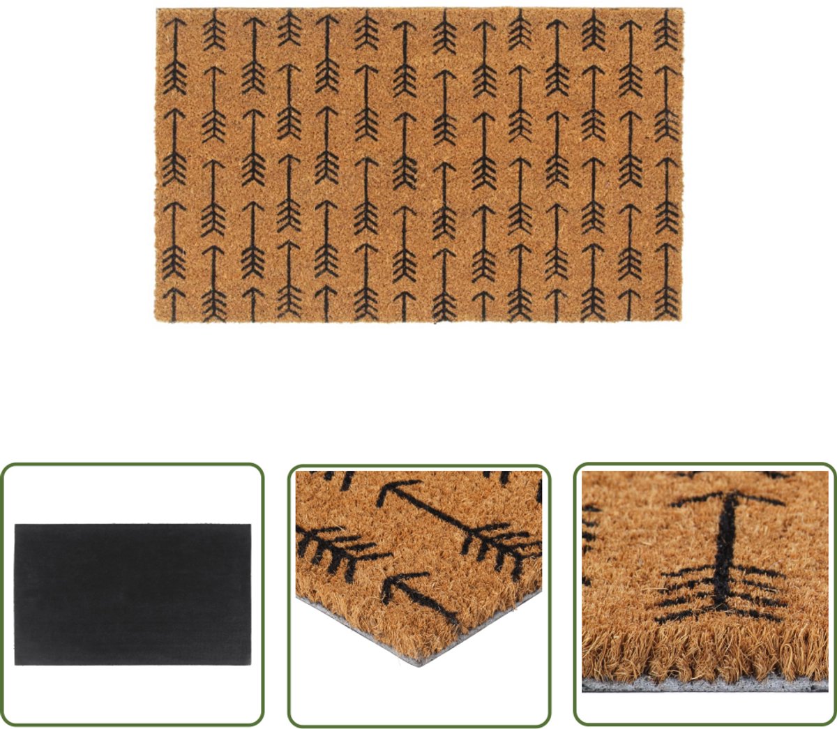 vidaXL Kokosvezel Deurmat - Deurkmat - Deurmat 45x75 cm getufte kokosvezel naturel - Natuur Deurmat - Antislip Deurmat - Indoor Deurmat