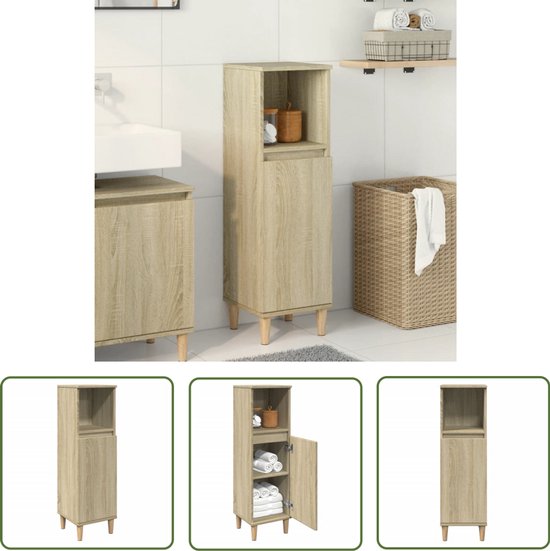 homes&jones Soul, badkamerkast met imitatie-rookzilver, 37 x 88 x 31 cm homes&jones Soul, badkamerkast met imitatie-rookzilver, 37 x 88 x 31 cm