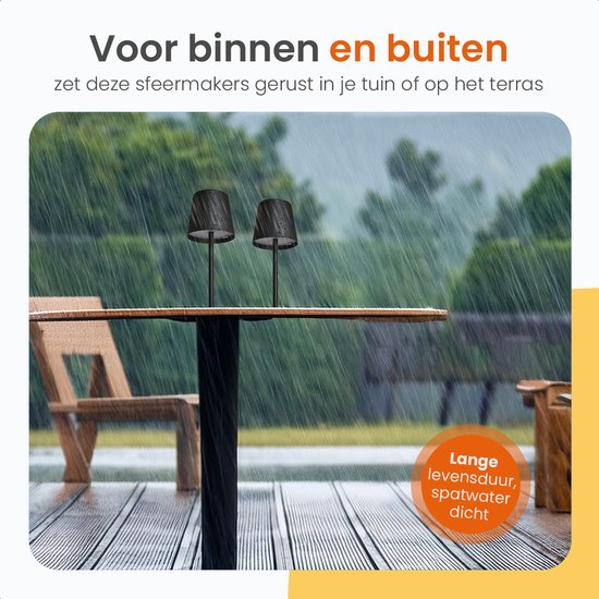 Goliving Lampe de Table Rechargeable - Sans Fil et dimmable - Lampe Tactile Moderne - Lampe de Nuit Chambre - 26 cm - Noir