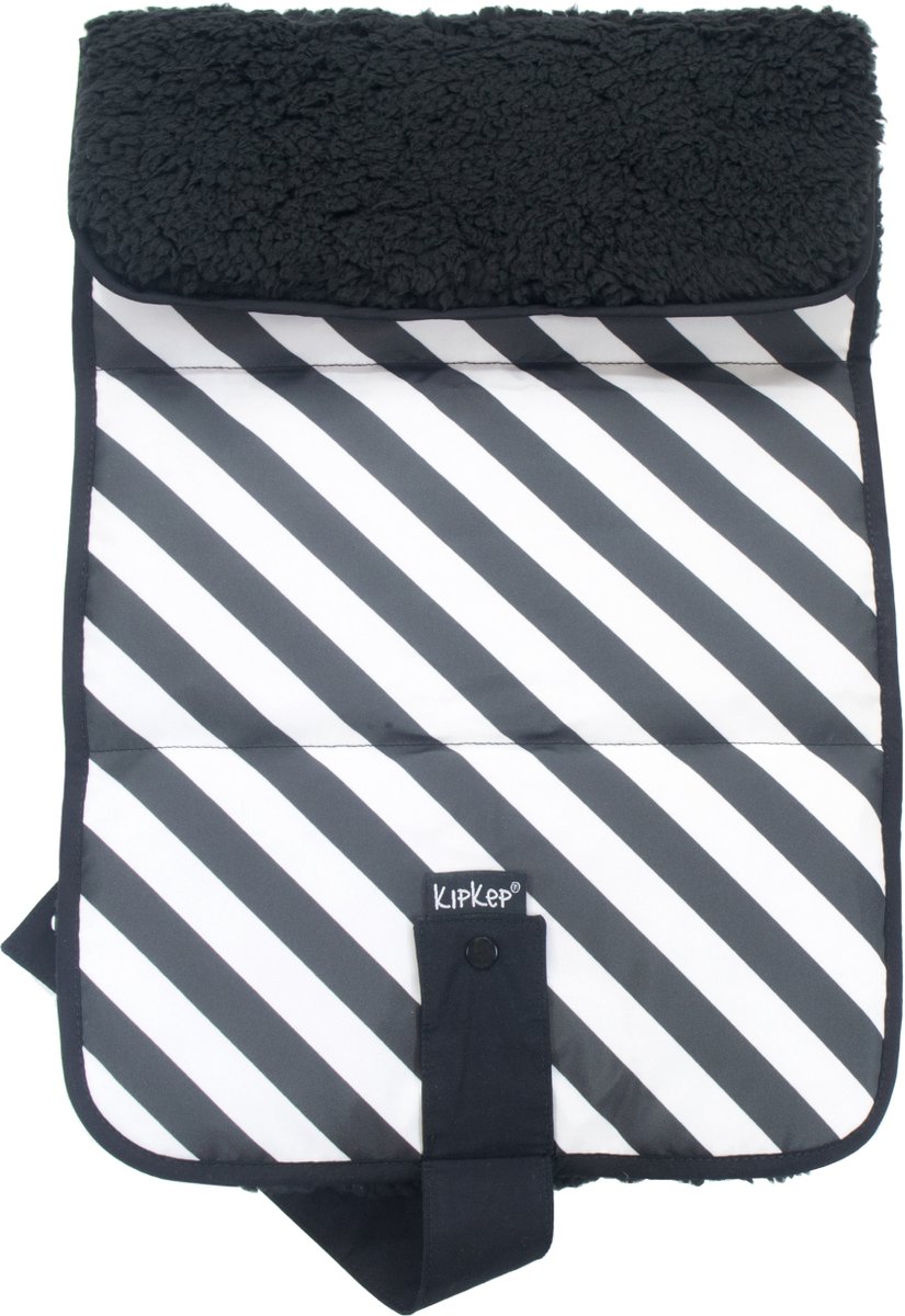 KipKep Napper - Wasbaar Verschoonmatje - Black Stripes - Gerecycled Polyester (excl. Luieretui)