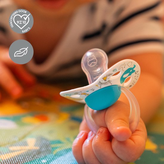 Medela Baby Fopspeen Original Hoge acceptatie orthdontisch ergonomische vorm - Turquoise Blauw - 0-6 maanden - 1 stuks van Medela — afbeelding 3