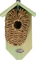 Esschert Design Nestbuidel Zeegras Vogelhuisje - 15,3 x 11 x 26,3 cm - Ø 32 mm