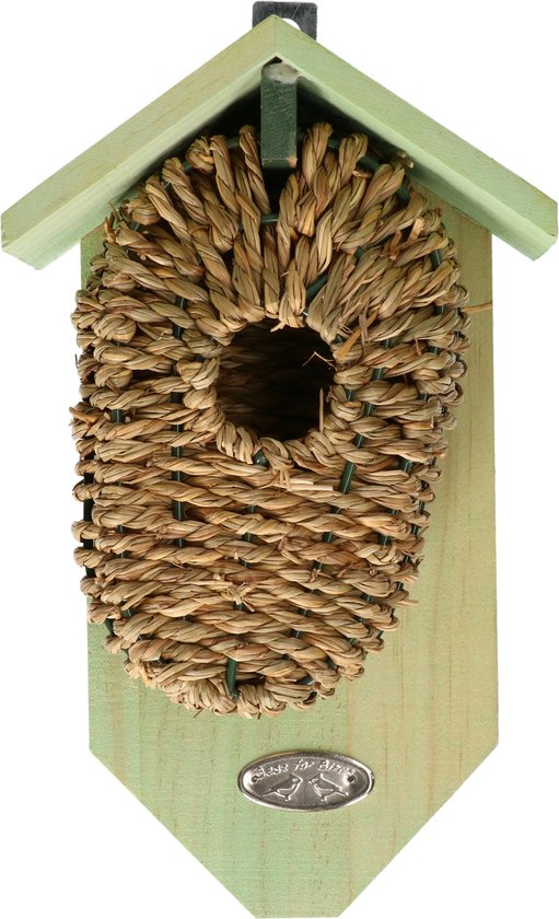 Esschert Design Nestbuidel Zeegras Vogelhuisje - 15,3 x 11 x 26,3 cm - Ø 32 mm